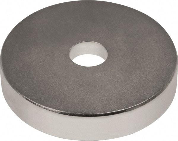 Mag-Mate - 1" Long x 1" Diam x 1/8" High, 1 Mounting Hole, 20 Poles, Ring Neodymium Rare Earth Holding Magnet - 16.6 Lb Average & 33.2 Lb Max Pull Force, 0.19 Mounting Hole, Through Hole Style, 180°F Max Operating Temp - Top Tool & Supply