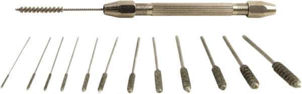 Brush Research Mfg. - 12 Piece, 1" Diam, Power Tube Brush Set - Stainless Steel Fill - Top Tool & Supply