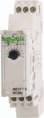 Schneider Electric - 100 hr Delay, Multiple Range SPDT Time Delay Relay - 8 Contact Amp, 24 VDC & 24 to 240 VAC, Selector Switch - Top Tool & Supply