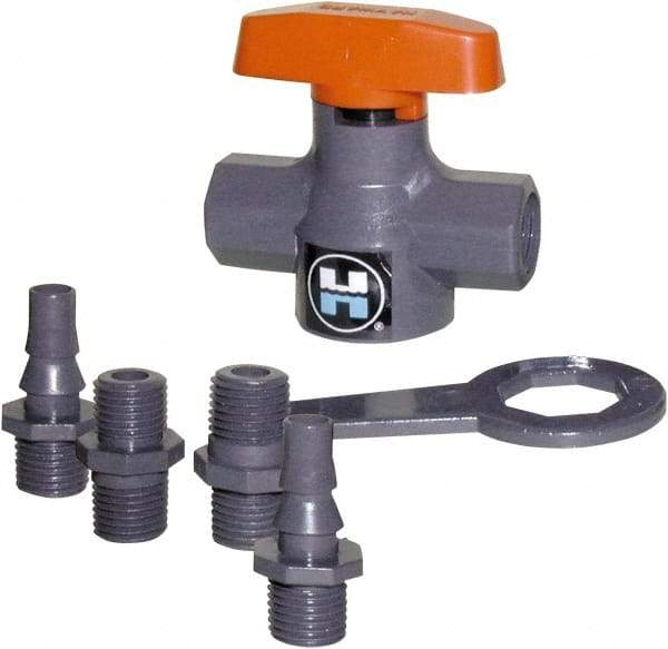 Hayward - 1/4" Pipe, 150 psi WOG Rating, PVC Stop Valve - T-Handle, FNPT x FNPT End Connections - Top Tool & Supply