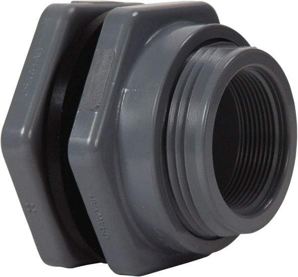 Hayward - 1/2" PVC Plastic Pipe Bulkhead Tank Adapter - Schedule 80, Thread x Thread End Connections - Top Tool & Supply