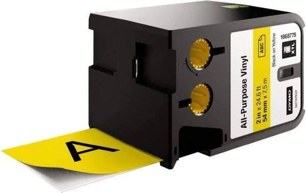 Dymo - 2" Wide x 276" Long, Black on Yellow Vinyl Cartridge - For DYMO XTL Printer 1868815 - Top Tool & Supply