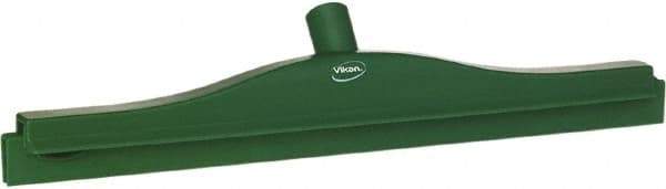 Vikan - 20" Rubber Blade Floor Squeegee - Double Edge, Green, Plastic Holder - Top Tool & Supply