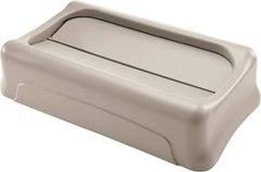 Rubbermaid - Rectangle Lid for Use with Rectangular Trash Cans - Beige, For Slim Jim Trash Cans - Top Tool & Supply