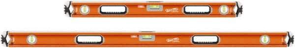 SAVAGE by SWANSON - 32" & 54" Long 3 Vial Box Beam Level - Aluminum, Orange - Top Tool & Supply