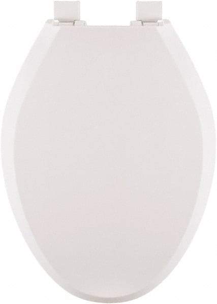 CENTOCO - 18.6 Inch Long, 1-3/4 Inch Inside Width, Polypropylene, Elongated, Closed Front with Cover, Toilet Seat - 14 Inch Outside Width, Residential Installation, White - Top Tool & Supply