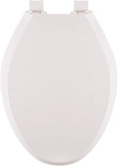 CENTOCO - 18.6 Inch Long, 1-3/4 Inch Inside Width, Polypropylene, Elongated, Closed Front with Cover, Toilet Seat - 14 Inch Outside Width, Residential Installation, White - Top Tool & Supply