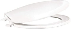 CENTOCO - 18.11 Inch Long, 1-3/4 Inch Inside Width, Polypropylene, Elongated, Closed Front with Cover, Toilet Seat - 14 Inch Outside Width, Residential Installation, White - Top Tool & Supply