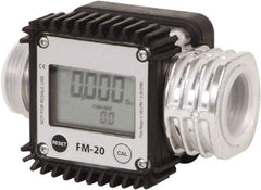 PRO-LUBE - 1" NPT Port Electronic Digital Flowmeter & Totalizer - 300 Max psi, 1.3 to 32 GPM, Aluminum - Top Tool & Supply