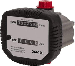 PRO-LUBE - 1/2" FNPT Port Oval Gear Flowmeter with Local Display - 1000 Max psi, 0.3 to 8 GPM, Aluminum - Top Tool & Supply