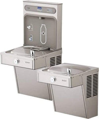 ELKAY - 8 GPH Cooling Capacity Barrier Free Wall Mounted Water Cooler & Fountain - Bottle Filling, 20 to 105 psi, 0.20 hp, Stainless Steel - Top Tool & Supply