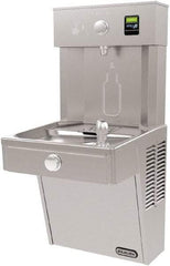 ELKAY - 8 GPH Cooling Capacity Barrier Free Wall Mounted Water Cooler & Fountain - Bottle Filling, 20 to 105 psi, 0.20 hp, Stainless Steel - Top Tool & Supply