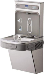 ELKAY - 8 GPH Cooling Capacity Barrier Free Wall Mounted Water Cooler & Fountain - Bottle Filling, 20 to 105 psi, 0.20 hp, Stainless Steel - Top Tool & Supply