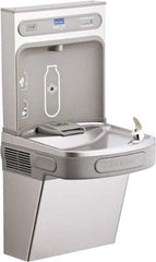 ELKAY - 8 GPH Cooling Capacity Barrier Free Wall Mounted Water Cooler & Fountain - Bottle Filling, 20 to 105 psi, 0.20 hp, Stainless Steel - Top Tool & Supply