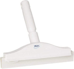 Vikan - 10" Rubber Blade Floor Squeegee - Double Edge, White, Plastic Holder - Top Tool & Supply