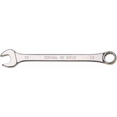 Combination Wrench: 7'' OAL, Stainless Steel, Polished Finish