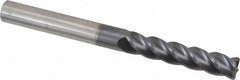 Corner Radius End Mill: 3/8″ Dia, 1-3/4″ LOC, 0.045″ Radius, 4 Flutes, Solid Carbide 4″ OAL, 3/8″ Shank Dia, 40 ° Helix, AlTiN Coated, Corner Radius End, Centercutting