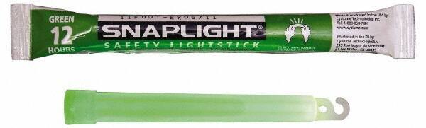 Cyalume - 10 Piece Green Chemical Lightstick - 6 Inch Long, 12 Hours Illumination Time, Nonflammable, Nontoxic and Waterproof, Snap and Shake Activation Method - Top Tool & Supply