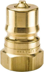 Parker - 1/2 NPTF Brass Hydraulic Hose Female Pipe Thread Nipple - 1,000 psi, 12 GPM - Top Tool & Supply