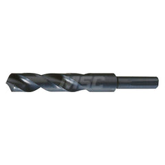 Reduced Shank Drill Bit: 37/64'' Dia, 1/2'' Shank Dia, 118  ™, High Speed Steel 6'' OAL, 3-1/8'' Flute Length, Coated Finish, Weldon Shank, RH Cut, Series 190F