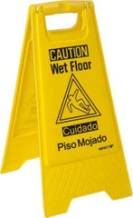 NMC - No Entry, 10-3/4" Wide x 24-5/8" High, Plastic Floor Sign - A-Frame, Black on Yellow, For Security & Admittance - Top Tool & Supply