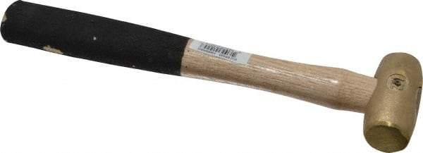 American Hammer - 1/2 Lb Head 1" Face Brass Head Hammer - 10" OAL, Wood Handle - Top Tool & Supply