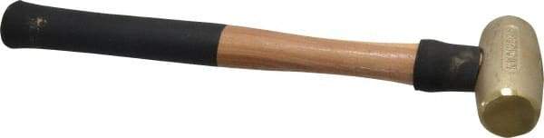 American Hammer - 3 Lb Head 1-1/2" Face Brass Head Hammer - 15" OAL, Wood Handle - Top Tool & Supply