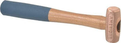 American Hammer - 1/2 Lb Nonsparking Copper Head Hammer - 10" OAL, 2" Head Length, 1" Face Diam, 10" Hickory Handle - Top Tool & Supply