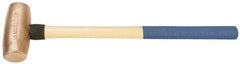 American Hammer - 10 Lb Nonsparking Copper Head Hammer - 26" OAL, 6-1/2" Head Length, 2" Face Diam, 26" Hickory Handle - Top Tool & Supply