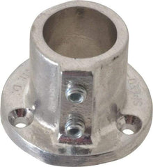 Hollaender - 1" Pipe, Base Flange, Aluminum Alloy Flange Pipe Rail Fitting - Bright Finish - Top Tool & Supply