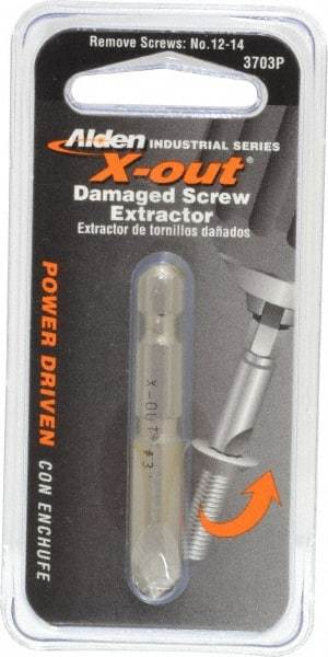 Alden - Screw Extractor - #3 Extractor for #12 to #14 Screw, 2" OAL - Top Tool & Supply