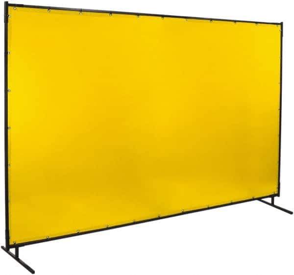 Steiner - 10 Ft. Wide x 6 Ft. High x 3/4 Inch Thick, 14 mil Thick Transparent Vinyl Portable Welding Screen Kit - Yellow - Top Tool & Supply