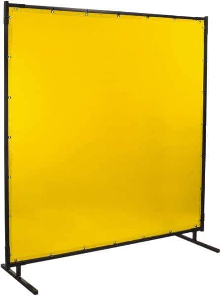 Steiner - 6 Ft. Wide x 6 Ft. High x 1 Inch Thick, 14 mil Thick Transparent Vinyl Portable Welding Screen Kit - Yellow - Top Tool & Supply