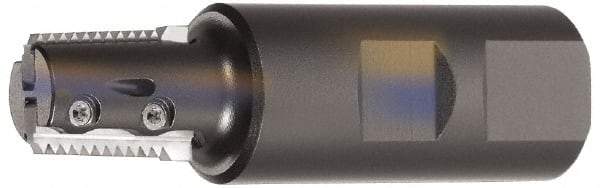 Kennametal - 0.71" Cut Diam, 1.7" Max Depth of Cut, 1" Shank Diam, Internal/External Indexable Thread Mill - Insert Style TM25..T, 3 Inserts, Toolholder Style TMT, 4.09" OAL - Top Tool & Supply