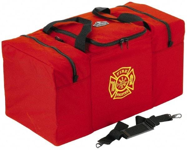 Ergodyne - 2 Pocket, 6750 Cubic Inch, 1000D Nylon Empty Gear Bag - 14 Inch Wide x 15 Inch Deep x 15 Inch High, Red, Fire and Rescue Logo, Model No. 5060 - Top Tool & Supply