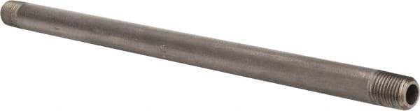 Value Collection - Schedule 80, 1/4" Diam x 10" Long Black Pipe Nipple - Threaded - Top Tool & Supply