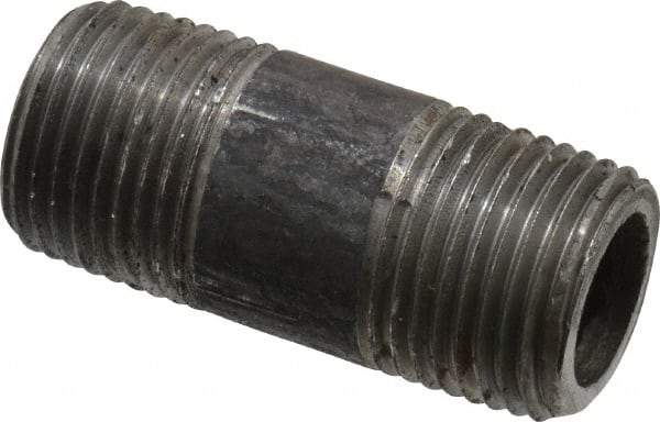 Value Collection - Schedule 80, 3/8" Diam x 1-1/2" Long Black Pipe Nipple - Threaded - Top Tool & Supply