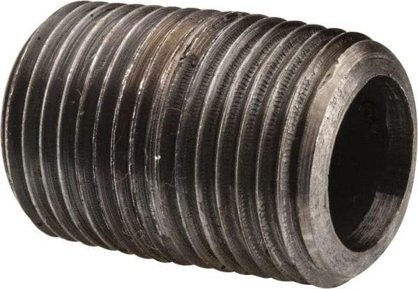 Value Collection - Schedule 80, 1/2" Diam Black Pipe Nipple - Threaded - Top Tool & Supply