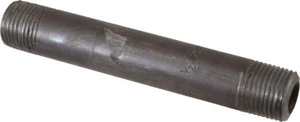 Value Collection - Schedule 80, 1/2" Diam x 5" Long Black Pipe Nipple - Threaded - Top Tool & Supply