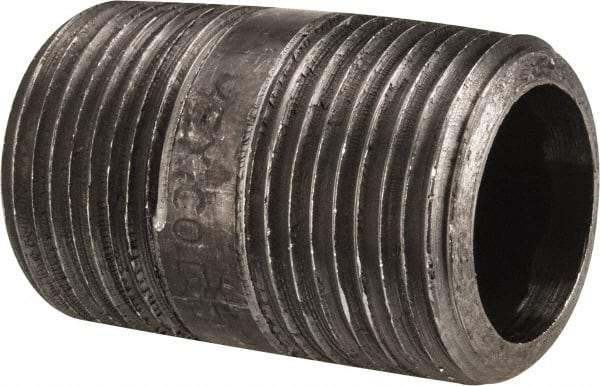 Value Collection - Schedule 80, 3/4" Diam x 1-1/2" Long Black Pipe Nipple - Threaded - Top Tool & Supply