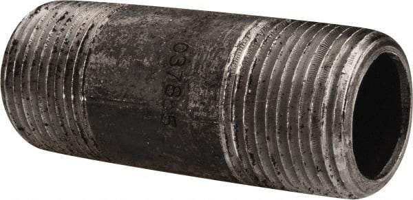 Value Collection - Schedule 80, 3/4" Diam x 2-1/2" Long Black Pipe Nipple - Threaded - Top Tool & Supply