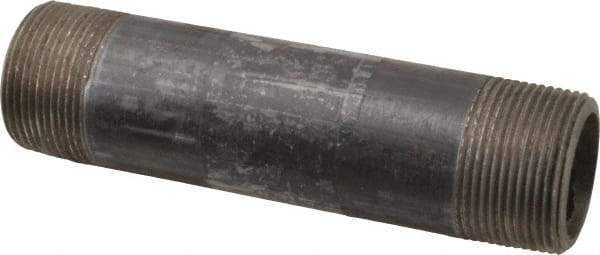 Value Collection - Schedule 80, 1-1/4" Diam x 6" Long Black Pipe Nipple - Threaded - Top Tool & Supply