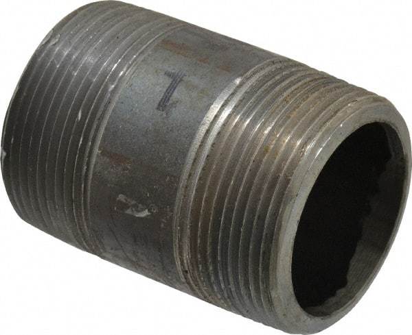 Value Collection - Schedule 80, 1-1/2" Diam x 2-1/2" Long Black Pipe Nipple - Threaded - Top Tool & Supply