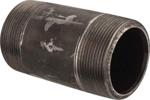 Value Collection - Schedule 80, 2" Diam x 4" Long Black Pipe Nipple - Threaded - Top Tool & Supply