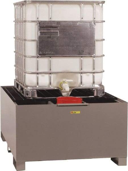 Little Giant - 400 Gallon Steel IBC Sump - 76 Inch Long x 51 Inch Wide x 29 Inch High, 1 Tote, 10,000 Lbs. Load Capacity, Include Pail Holder Shelf - Top Tool & Supply