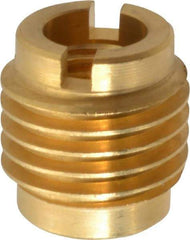 E-Z LOK - M8x1.25, Brass Knife Insert - 1/2" Drill, 1/2" Hole Diam, 5/8" Long, 3/4" Min Grip, M8 Hex - Top Tool & Supply