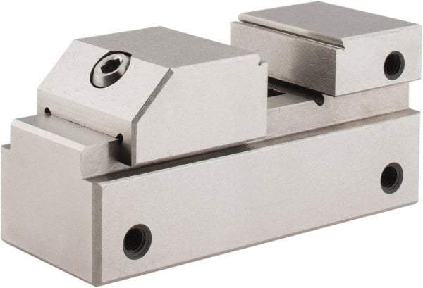 Interstate - 1" Jaw Width, 3/4" Jaw Opening Capacity, 1/2" Jaw Height, Toolmaker's Vise - Flat Jaw, 2.56" OAL x 2-1/2" OAH - Top Tool & Supply