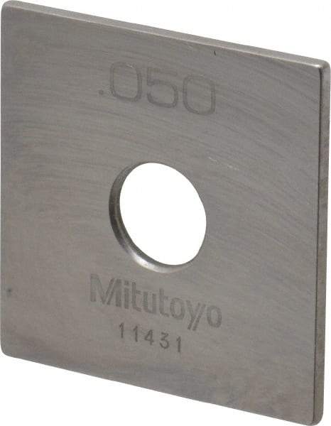 Mitutoyo - 0.05" Square Steel Gage Block - Accuracy Grade 0, Includes Certificate of Inspection - Top Tool & Supply