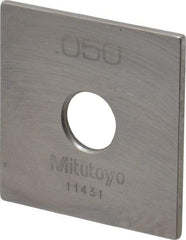 Mitutoyo - 0.05" Square Steel Gage Block - Accuracy Grade 0, Includes Certificate of Inspection - Top Tool & Supply