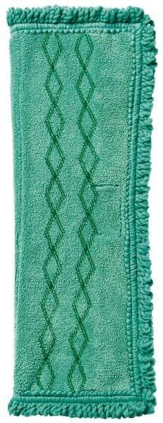 Rubbermaid - 19-1/2" Long x 14" Wide Microfiber Dust Mop Pad - Quick Connect, Green, Fringed Head - Top Tool & Supply